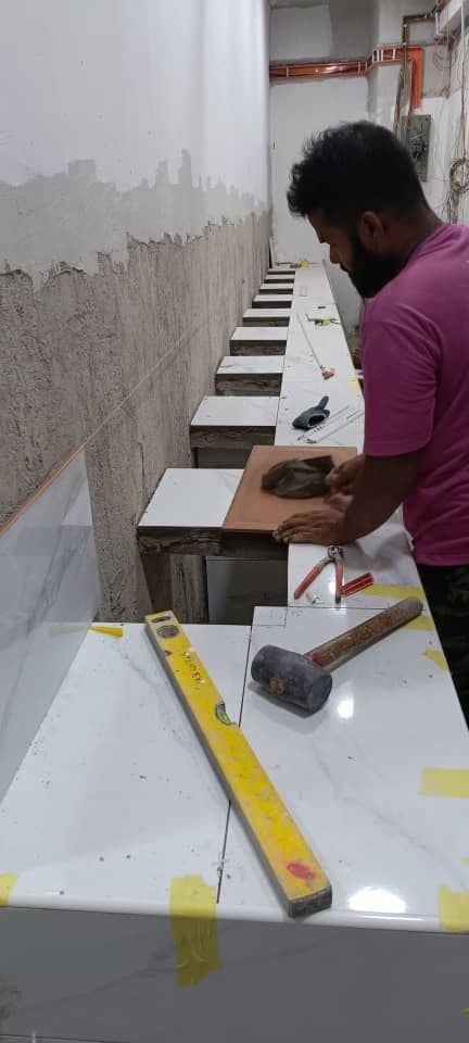 Install Table Top Tiles